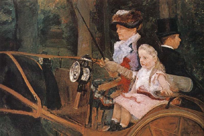 Mary Cassatt The woman and the child are driving the carriage Spain oil painting art